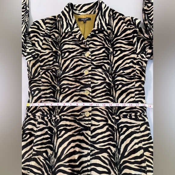 VTG KAREN KANE INC. LIFESTYLE Women’s Brown Tiger Print Long Line Jacket Sz M - Picture 6 of 14